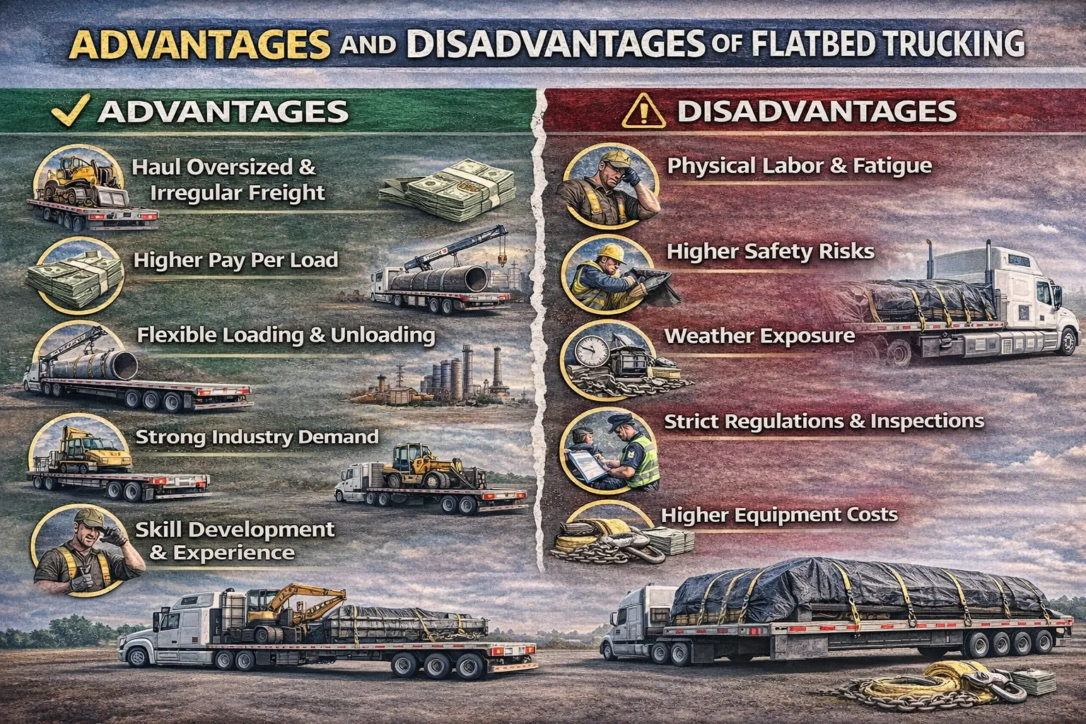 Advantages and Disadvantages of Flatbed Trucking
