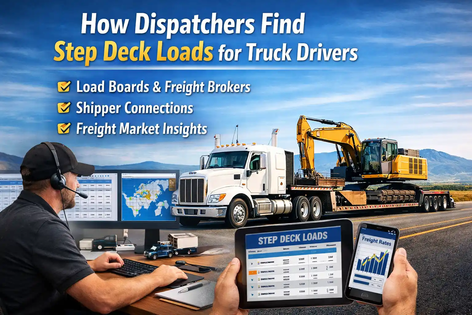 How Dispatchers Find Step Deck Loads for Truck Drivers