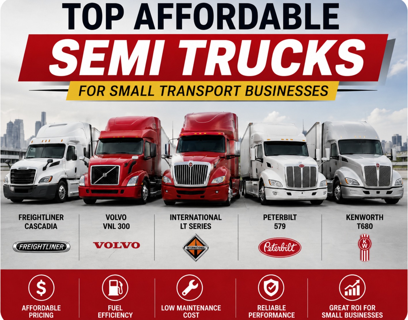 Top Affordable Semi Trucks for Small Transport Businesses